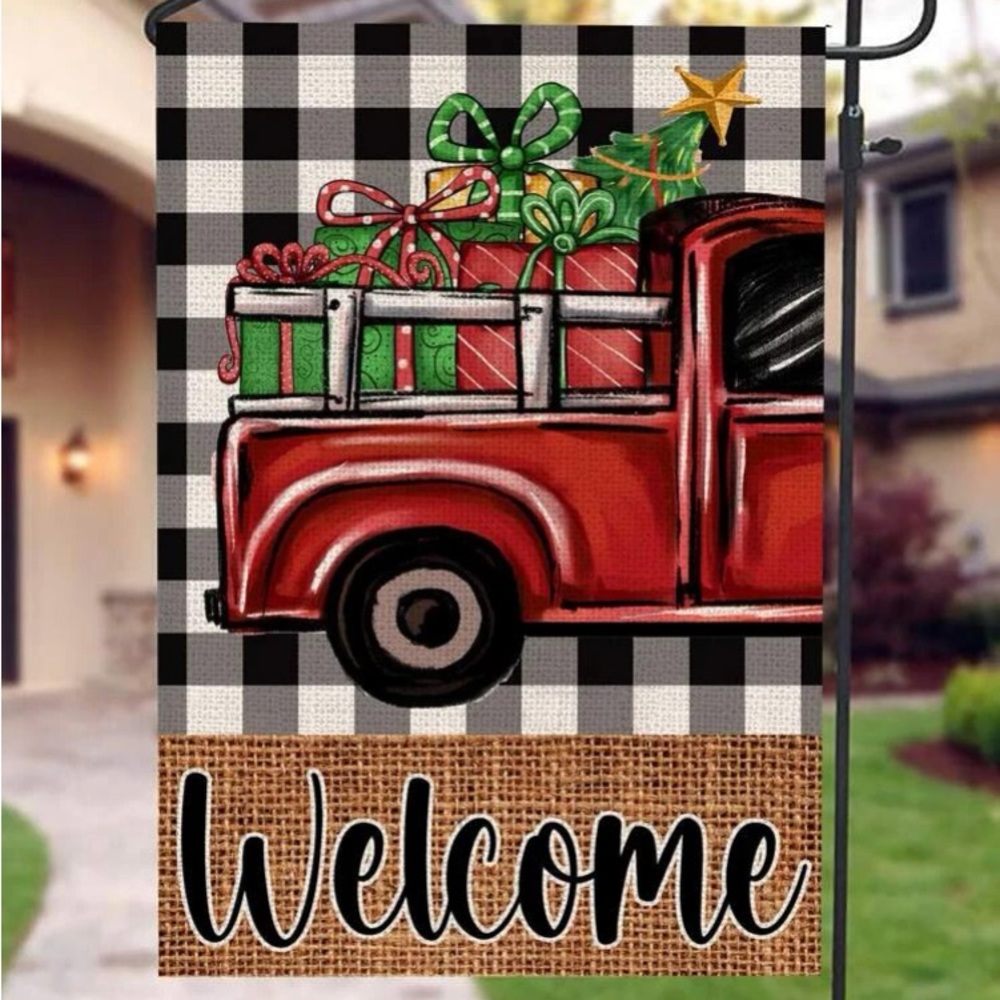 Red Truck Garden Flag